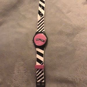 Swatch watch whatever black and pink